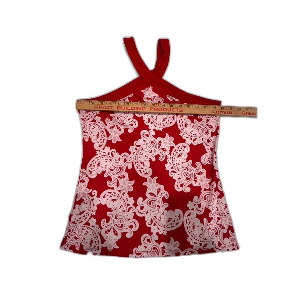 INC International Concepts Red and White Paisley Halter Top Size Medium - Picture 5 of 5
